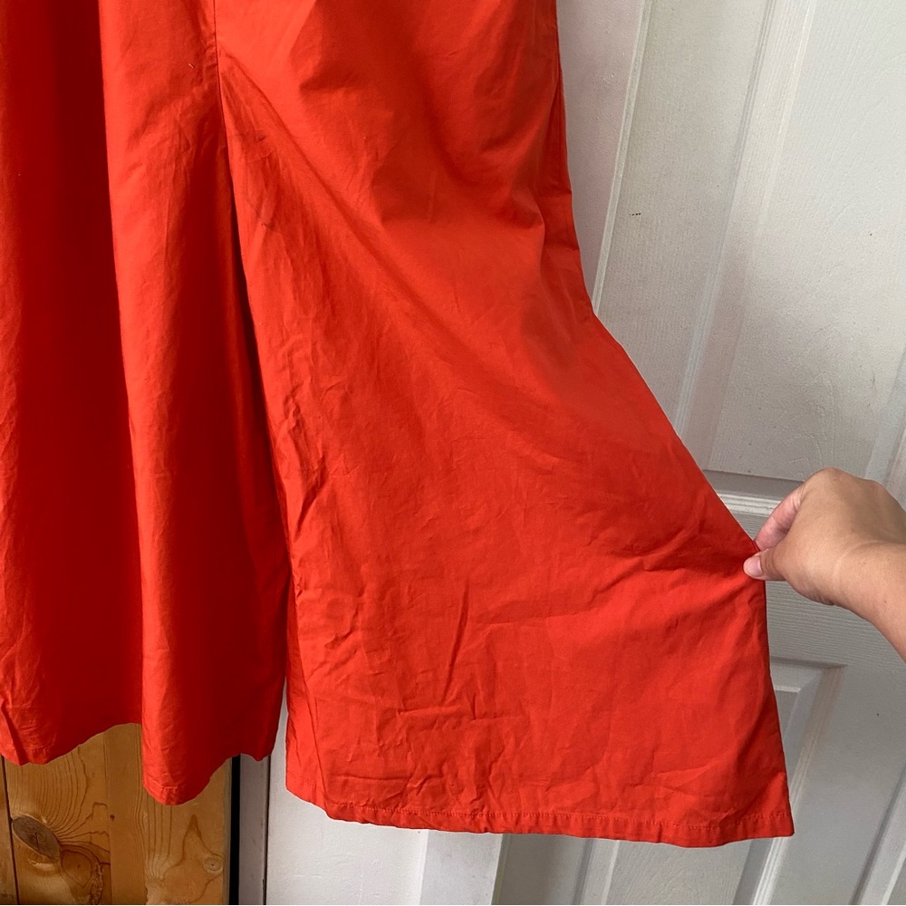 Maeve Anthropologie Orange Chrysanthemum Wide Leg Jumpsuit - Picture 4 of 7